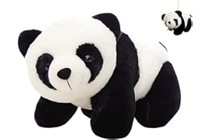 SPIRTUDE Panda Plush Panda Stuffed Animal with Keychain 2pcs Cute Plushies Squishy Panda Pillow for Girls Boys 30cm
