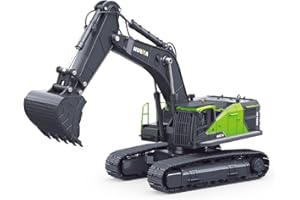 HNR 1/50 Green and Cool Excavator Construction Vehicles,die-cast articulated digger model,Best birthday, for Kids,Delicate Room Decoration,Digger Figures for kids 8 9 10 11 12 13 14