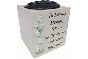 David Fischhoff Gran Forget Me Not Rose Bowl, Weatherproof - for Graveside Flower Arrangements, 14 X 15 Cm