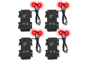 HUAREW Halloween LED Leuchtende Augen für Halloween Deko Kostüm Skelette, Totenköpfe, Kürbisse, Grabsteine, LED Augen Dekoration Mit Timer （Keine Batterie enthalten）