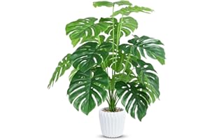 Yuanlne 28" Fake Plants Large Tropical Palm Tree Artificial Monstera Faux Plant Tree in Pot for Indoor Outdoor Home Office Garden Decoration (73cm)