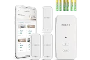 Inkbird ITH-11-B Temperature Sensor, Humidity Sensor with IBS-M2S-B Bluetooth Gateway, Indoor & Outdoor Temperature and Humidity Recorder, Remote Monitoring APP, Data Storage