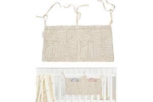 KGDUYC Sac Rangement pour Lit Bébé, Sac de Rangement Suspendu, Suspendu Organisateur de Couches, Rangement Suspendu Lit Bebe avec 2 Poches, pour Stocker des Vêtements, rangement couches bebe