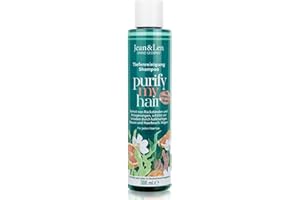 Jean & Len Shampoo Pamplemousse Rose & Spiruline, nettoie en profondeur cheveux et cuir chevelu, élimine sébum et résidus, protège de la casse, sans silicones ni parabènes, vegan, 300 ml