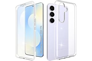 WeiCase Hülle für Samsung Galaxy S25 FE, Transparent 360 Grad Rundumschutz Schutzhülle mit Integriertem Displayschutz Stoßfest Ultradünn Silikon Handyhülle, Clear