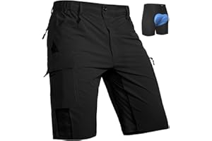Cycorld MTB Hose Herren Radhose, Schnelltrocknend MTB Shorts mit Sitzpolster, Elastische Farradhose Outdoor Sport Mountainbike Hose Herren