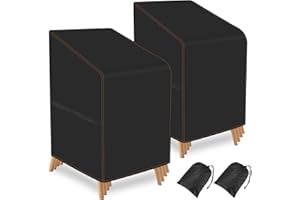 Azyvum Gartenstühle Abdeckung 2 Stück, 210D Oxford-Stoff, Schutzhülle für Gartenstühle Wasserdicht Winterfest Schutzhülle für Stapelstühle mit Zugkordel Winddicht Reißfest Abdeckhaube 64x64x120cm