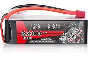 GOLDBAT 2200mah 4S 50C 14.8V lipo battery Soft Case RC lipo battery with Dean-Style T Connector for RC Car Airplane Helicopter Boat Buggy Truck Helicopter Airplane Racing Models