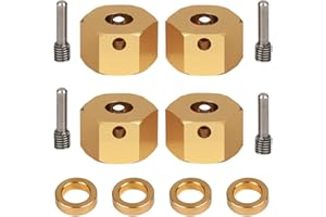 INJORA RC Rueda Hex 12mm 4pcs RC Latón Adaptadores Hex para 1/10 RC Crawler Axial SCX10 III AXI03007 (9mm)