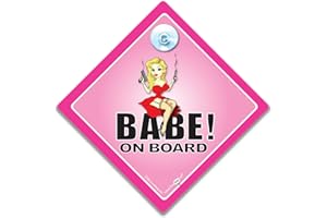 IWANTTHATSIGN.COM Babe On Board Sign, Baby on Board Sign, 14cm