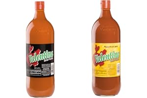 UNIVERSABOR Pack de salsas Valentinas Picantes de 1 litro | Original Valentina amarilla y Negra Extra Picante 1 Litro