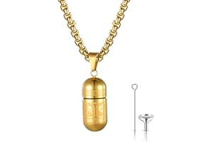 JewelryWe naszyjnik mężczyźni kobiety wisiorek kapsułki otwierane uchwyt pigułki wodoodporny Om ręce Padme Hum z wypełniaczem zestaw, Stal nierdzewna