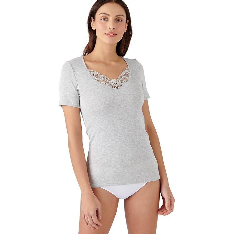 T-shirt Thermique Manches Courtes Femme - 95% Coton, 5% élasthanne - Coupe Ajustée, Col Rond - Couleur Nude - Taille M