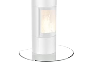‎BIJON BIJON Glasplatte Kreisabschnitt für Kaminofen mit Dichtlippe, Glasbodenplatte - Funkenschutzplatte Glas mit Facettenschliff, Kamin Hitzeschutz, ESG Sicherheitsglas 100 x 120 cm x 6mm