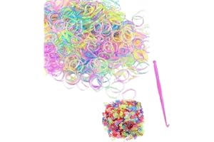 DasKid 600+ Glow in Dark Loom Bands Refill – Soft Glow Effect with Tool and Colorful Connectors Art Craft Refills for DIY Bracelet Making Refill Kit (600+)