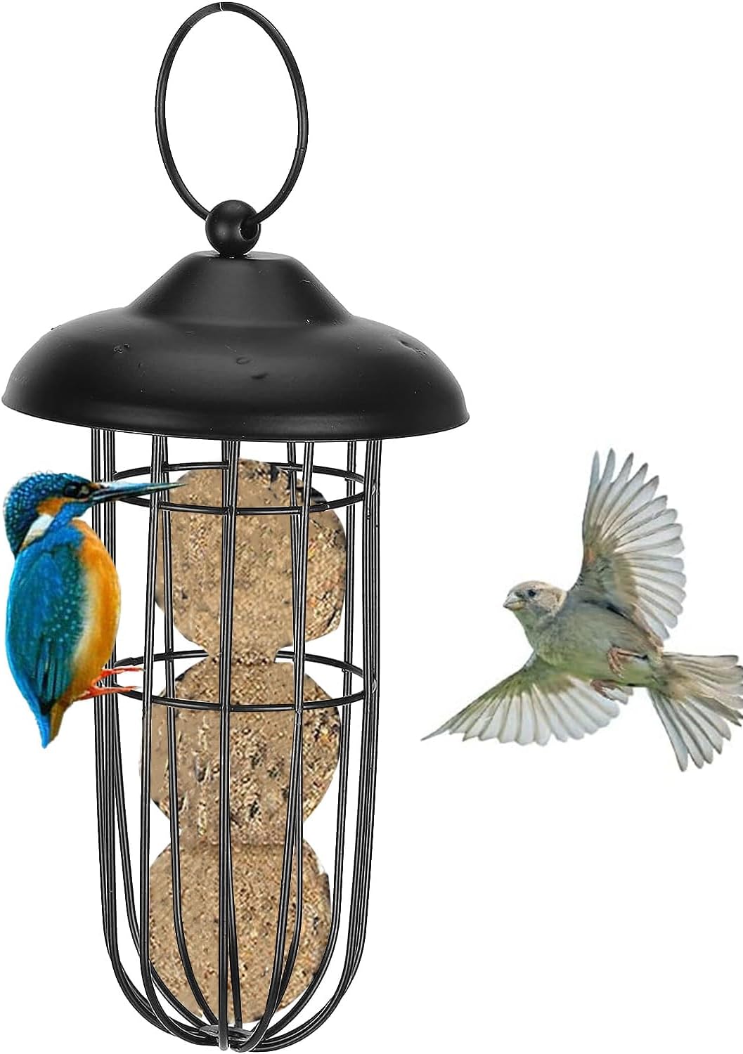 Comedero para pájaros Colgante de Bolas,Bola Colgando Salvaje,comedero para pájaros al Aire Libre,Aves Silvestres para Colgar,comedero para pájaros Colgante a Prueba de Ardillas (A)