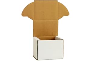 KAPCO 50 x Smash Proof Boxes White (15 x 11 x 9.5cm) for Shipping & Christmas Gifts, Mailing & Packing, Blank Mug Mailer, Easy Folding Small Corrugated Cardboard Packaging Box with Self Lock Lid