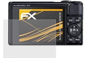 atFoliX Panzerfolie kompatibel mit Canon PowerShot SX740 HS Schutzfolie, entspiegelnde und stoßdämpfende FX Folie (3X)