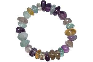 JANNI-SHOP-ARMBÄNDER Fluorit Armband schönes Trommelstein Edelstein Armband ein echter Hingucker elastisch aufgezogen.(4001)