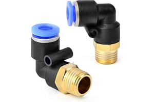 TAILONZ PNEUMATIC Male Elbow 6mm Tube OD x 1/8 BSP Push to Connect Fittings PL6-01 (Pack of 10)