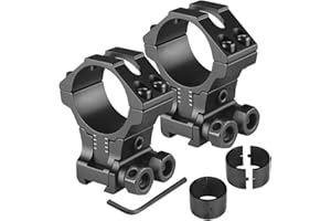 KEENZO Diametro 25,4mm/30mm Anelli di Montaggio, Altezza Regolabile, Adattatore per Cannocchiale Mirino, 11mm Weaver e Picatinny, 2 Pezzi