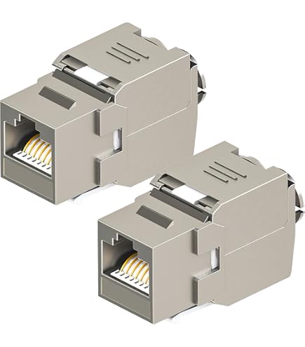 Connecteur RJ45 Cat 8 - Pack De 2, 40 Gbit/s, Installation Sans Outil Pour Câbles Rigides Ethernet LAN