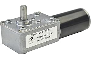 CHANCS Reversibler Turbinen-Schneckenmotor 12V 50RPM Metallgetriebe Selbstsperrender Getriebemotor Geeignet für Werbeanlagen, Tresor