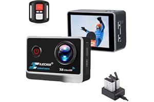 Xilecam Camara Deportiva 4K 20Mp WiFi Control Remoto 2.4G 4X Zoom Cámara Deportiva 40m (131FT) Submarino Camara Acuatica Sumergible con 2 * 1350mAh Batería y Accesorios Camara Deportiva