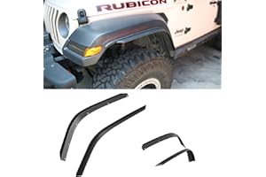 EOIS Eben Vorderseite und Rückseite Kotflügelverbreiterungen Strapazierfähiges ABS Schwarz für 2018-2022 Jeep Wrangler JL 4 Stücke, Nur Passend für Niedrige Kotflügelverbreiterung