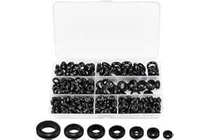 XUHN Kabeldurchführung Gummi Durchgangstüllen 260 Stück Gummidichtungsset in 7 Größen Gummitülle Dichtungsringe Set Gummitülle Kabeldurchführung zum Schutz von Drähten, Steckern und Kabeln