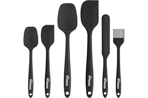 NileHome Silicone Spatula Set 6 Pieces Food Grade Kitchen Utensils with Silicone Brush Heat Resistant BPA-Free Rubber Spatula for Scraping, Baking, Cooking, Mixing
