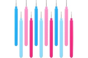 SALBSEVER 12 Pieces Paper Quilling Tools, 4 Colors Slotted Kit Rolling Curling Quilling Needle Pen Paper Paper Quilling Pen Volume Curling Pen for Paper Rolling Card making DIY Art Craft Handmade Tools