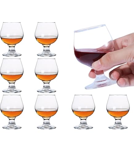 Lot De 6 Verres à Cognac Colorés - État Correct