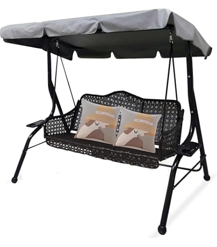 Hollywoodschaukel Dachbezug Für 3-Sitzer - 210D Oxford Schwarz