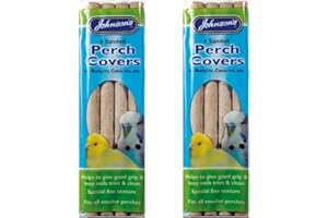 SELECTIONS GARDEN x2 Packs Sanded Perch Covers 4 Budgie Canary Finch etc Johnson's Pet Johnsons Small Birds