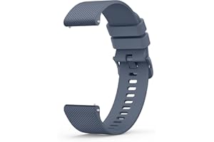 Wanme 20mm 22mm Uhrenarmbänder für Damen Herren, Silikon Armband, Schnellverschluss Uhrenarmband, Wasserdichtes Sport Ersatzarmband, Flexibles Verstellbares Armbänder, 22mm Blau Grau