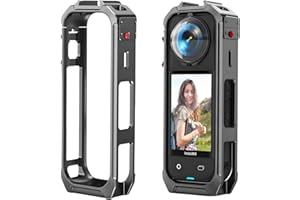 GEEMEE Schutzrahmen für Insta360 X5, Kamerakäfig Magnetischer Schnellspanner Schutzhülle, Kratzfestes Kunststoffgehäuse, Schalenabdeckung für Insta 360 X5 Zubehör- Schwarz