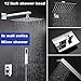 Produktbild Luxurious shower Wandmontage messing Regendusche set Bad Armatur Wasserhahn Dusche mit 12 Zoll 304 # Edelstahl ultradünne Duschkopf, Weiß