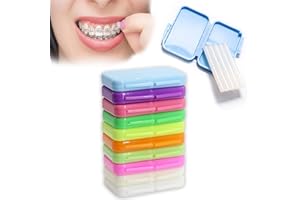 HSYTEK Lot de 10 boîtes de cire orthodontique pour appareils dentaires - 50 bandes de cire dentaire pour appareils dentaires - Soulage les irritations et les douleurs - Cire dentaire pour appareils dentaires
