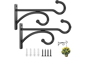 2 Pcs 15cm (6 Inches) Planter Hooks for Hanging Plants - Plant Hanger Hook Indoor Outdoor, Plant Wall Hooks, Brackets for Han