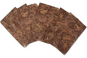 Aibote 6pcs Handmade Black Walnut Burl Wood Veneer Restoration Sheets Natural Wooden DIY Material