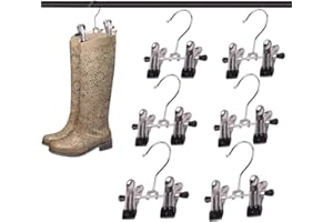 JZSMY 6Pcs Doppelte Verstellbare Clips Stiefel Aufhänger, Ultra Dünne Raum Stiefel Halter für Hohe Stiefel Hängende Clips Stiefel Halter Boot Organizer rutschfeste Aufhänger, Hosenclips, Hosenbügel