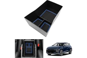 GAFAT Hyunda-i Kona SX2 2024 2025 (Elettronico Automatico) Contenitore Portaoggetti per Console Centrale, Kona 2024 Braccioli Vano Portaoggetti, Compatibile con Accessori Hyundai Kona 2024 (Blu)