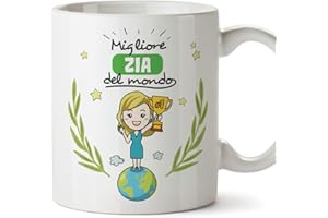 Mugffins Tazza Zia - Migliore Zia del Mondo - Idea Regalo Originale di Compleanno - in Ceramica, 350 ml
