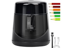 QEANY Elektrischer Anspitzer - Tragbarer Bleistiftspitzer mit Behälter für 7-12mm Stifte, für Schulen, Haushalte, Büros und Klassenzimmer