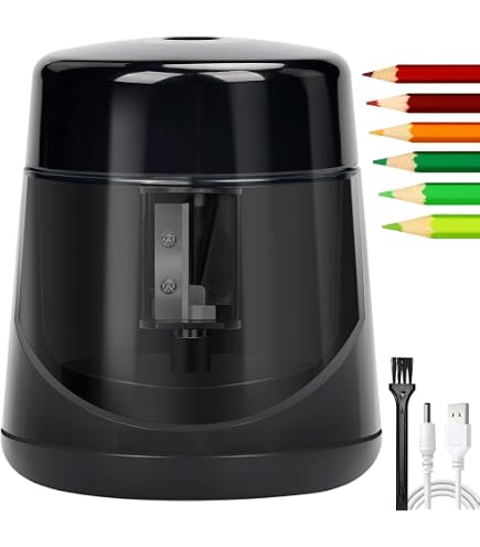Temperamatite Elettrico Professionale JIJICZ 6-8mm | Lama Elicoidale, USB/Batterie, Silenzioso Per Casa Ufficio E Trucco