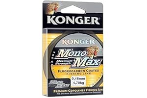 Konger Monomax - Sedal de pesca con revestimiento de fluorocarbono, 0,12 mm - 0,50 mm/150 m