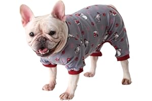 BT Bear Fat Dog Clothes,Autumn Winter Soft Warm Dog Pajamas Jumpsuit Pug Bulldog Onesies Clothes Costume for Cats Puppy Small Dogs Medium Dogs M,Red