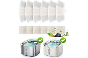 6pcs Ersatzfilter für 3,5L Edelstahl Katzenbrunnen Modell PW04