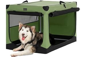 Petsfit Trasportino per Cani pieghevole Trasportino per Cani Auto Kennel Cane con Telaio in Tubo di Acciaio sicuro per Cani di taglia Grande media piccola
